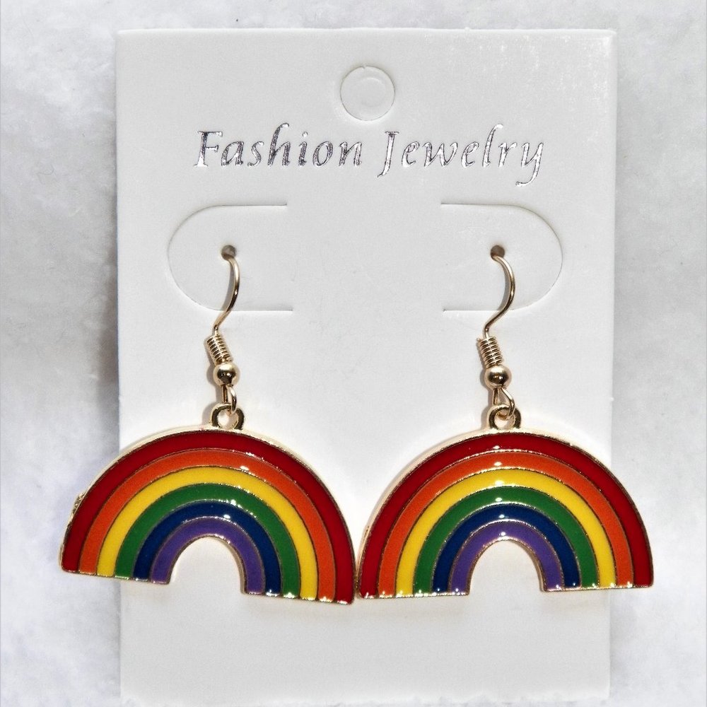 Gay Pride Rainbow Dangle Earrings LGBTQ+